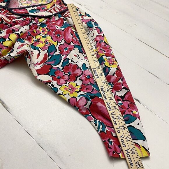 Vtg David Brown California  Floral Maxi Long Sleeve House Coat Dress Women's XS - Picture 13 of 16